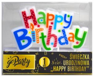 Opakowanie Zestaw świeczek urodzinowych Happy Birthday