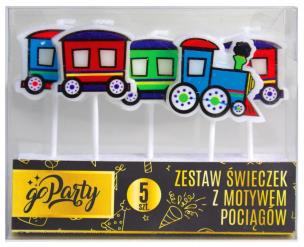 Opakowanie Zestaw świeczek urodzinowych Motyw pociągów