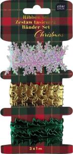 Opakowanie Zestaw tasiemek Shapes 3x1m Christmas