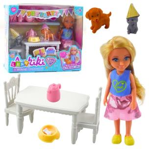 Zestaw urodzinowy lalka zwierzęta, akcesoria. Wydawca: Leantoys. Multiszop.pl Opakowanie Zestaw urodzinowy lalka zwierzęta, akcesoria