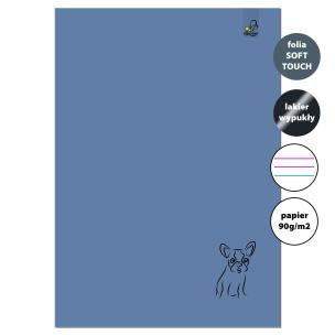 Opakowanie Zeszyt A4 32 kartki w 3 linie kolor 90g Buldog denim