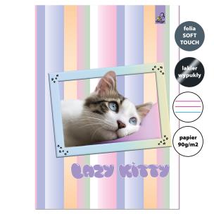 Opakowanie Zeszyt A4 32 kartki w 3 linie kolor 90g Kot leniwy