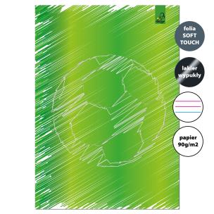 Opakowanie Zeszyt A4 32 kartki w 3 linie kolor 90g Piłka zielona