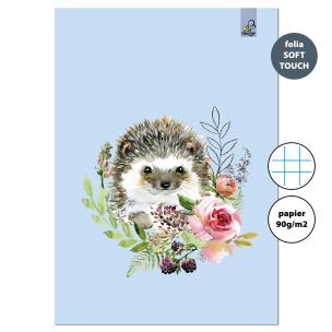 Opakowanie Zeszyt A4 32 kartki w kratkę 90g Jeż niebieski