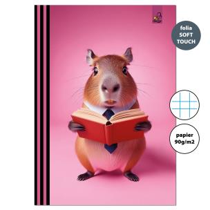 Opakowanie Zeszyt A4 32 kartki w kratkę 90g Kapibara różowa