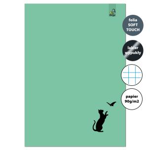 Opakowanie Zeszyt A4 32 kartki w kratkę 90g Kot miętowy