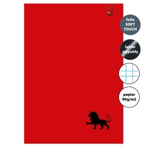 Opakowanie Zeszyt A4 32 kartki w kratkę 90g Lew czerwony