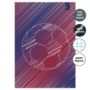 Opakowanie Zeszyt A4 32 kartki w kratkę 90g Piłka bordo