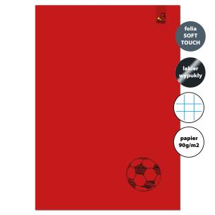 Opakowanie Zeszyt A4 32 kartki w kratkę 90g Piłka czerwona