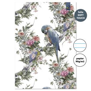 Opakowanie Zeszyt A4 32 kartki w linie 90g Boho papugi