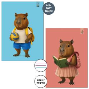 Opakowanie Zeszyt A4/32K 3-linie kolor 90g Kapibara (6szt)