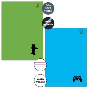 Opakowanie Zeszyt A5/32K 3-linie kolor 90g Gamer (10szt)