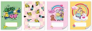 Opakowanie Zeszyt A5/32K Kolorowe trzy linie Minionki (10szt)