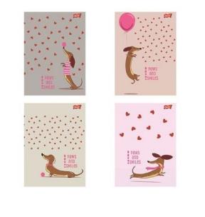Opakowanie Zeszyt A5/32k linia kolorowa Dachshund (15szt)