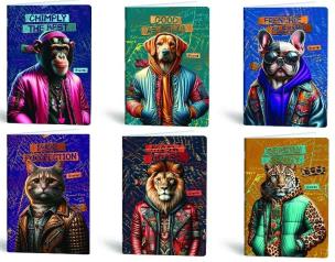 Opakowanie Zeszyt A5/60K kratka Fashion Animals (10szt)