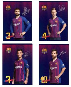 Opakowanie Zeszyt A5/60k kratka FC Barcelona (10szt) ASTRA