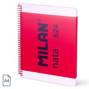 Zeszyt na spirali A4/80K linia 1918 różowy MILAN. Wydawca: MILAN. Multiszop.pl Opakowanie Zeszyt na spirali A4/80K linia 1918 różowy MILAN