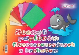 Opakowanie Zeszyt papierów fluorescencyjnych z brokatem B5