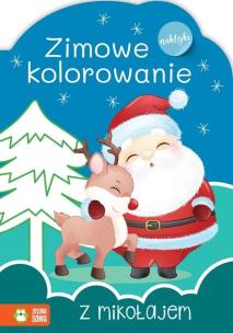 Okładka książki Zimowe kolorowanie z Mikołajem - uszkodzone