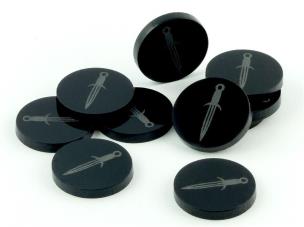 Znaczniki akrylowe czarne połysk - miecz. Wydawca: Crafters. Multiszop.pl Opakowanie Znaczniki akrylowe czarne połysk - miecz