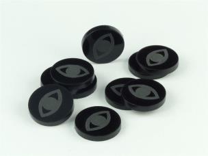 Znaczniki akrylowe czarne połysk - oko. Wydawca: Crafters. Multiszop.pl Opakowanie Znaczniki akrylowe czarne połysk - oko