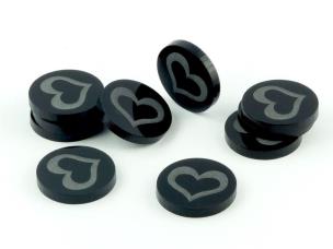 Znaczniki akrylowe czarne połysk - serce. Wydawca: Crafters. Multiszop.pl Opakowanie Znaczniki akrylowe czarne połysk - serce