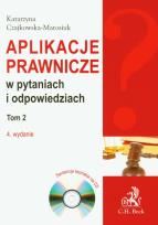 Okładka książki Aplikacje prawnicze w pytaniach i odpowiedziach t.2 z płytą CD