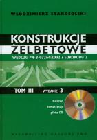 Okładka książki Konstrukcje żelbetowe tom 3 z płytą CD