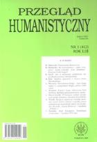 Opakowanie Przegląd humanistyczny 1/2009