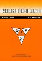 Opakowanie Psychologia etologia genetyka tom 19 2009