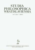 Opakowanie Studia Philosophica Wratislaviensia vol.5 fasc.1
