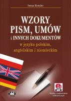 Okładka książki Wzory pism umów i innych dokumentów w języku polskim angielskim i niemieckim