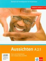 Okładka książki Aussichten A2.1 Kurs- und Arbeitsbuch mit 2 Audio-CDs und DVD