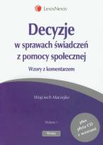 Okładka książki Decyzje w sprawach świadczeń z pomocy społecznej + CD