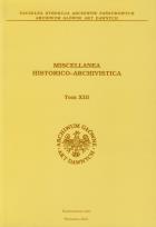Opakowanie Miscellanea Historico Archivistica tom XIII