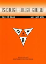 Opakowanie Psychologia etologia genetyka t.20/2009