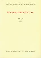 Opakowanie Roczniki biblioteczne LIV/2010