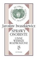 Okładka książki Sprawy osobiste i inne wiersze rozproszone