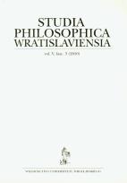 Opakowanie Studia philosophica wratislaviensia 3/2010