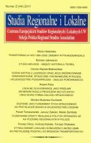 Opakowanie Studia Regionalne i Lokalne 2/2011