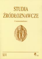 Opakowanie Studia Źródłoznawcze Commentationes tom  XLVI