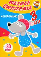 Okładka książki Wesołe ćwiczenia Kolorowanki 3 lata