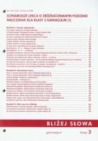 Okładka książki Bliżej słowa 3 Scenariusze lekcji o zróżnicowanym poziomie nauczania