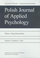 Okładka książki Polish Journal of Applied Psychology vol 9 nr 2 2011
