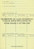 Opakowanie Uniwersytet im. Adama Mickiewicza w oczach służb specjalnych PRL