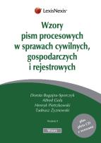 Okładka książki Wzory pism procesowych w sprawach cywilnych, gospodarczych i rejestrowych