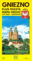 Okładka książki Gniezno-plan miasta, mapa powiatu.