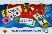 Okładka książki Gra - Puzzle ortograficzne MAXI rz i ż ALEX