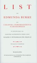 Okładka książki List od Edmunda Burke do członka Zgromadzenia Narodowego