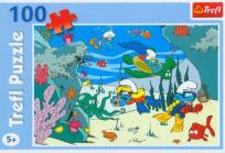 Okładka książki Puzzle 100 Smerfy Pod wodą TREFL